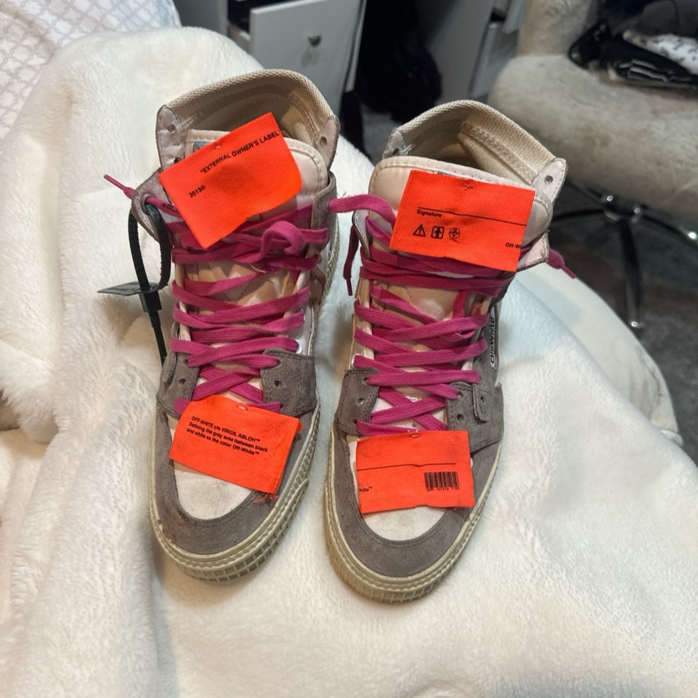 off-white hightop sneakers